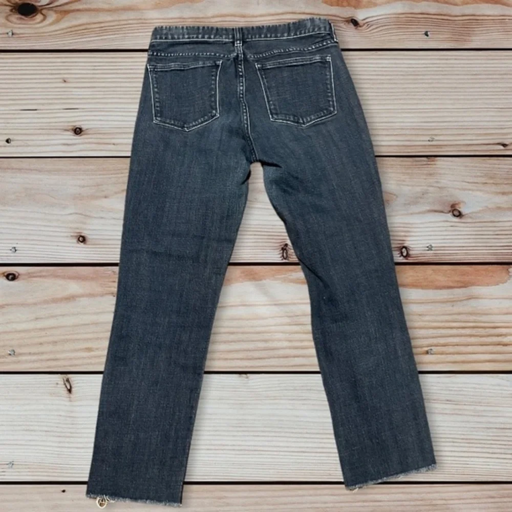 J. Crew Dark Wash Toothpick Skinny Leg Distressed Mid Rise Jeans Size 29